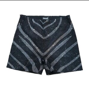 213 Mango Black & White RHINESTONE Women's Shorts SIZE LARGE